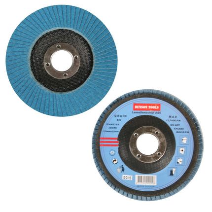 Lamellenschijf 115mm K80 voor staal- en metaalbewerking, 13.300 RPM