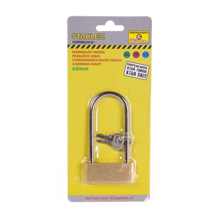 Hangslot 60 mm Staal, Inclusief 3 Sleutels voor Poortbeveiliging