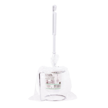 Witte WC Borstelset met Zilveren Handvat, 39cm Hoog voor Hygiëne