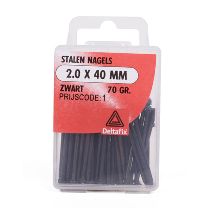 Zwarte Stalen Nagels 2.0x40mm - Ideaal voor Houtconstructies