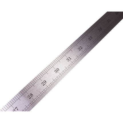 RVS Liniaal 100 cm met CM/INCHES aanduiding, ideaal voor snijhulp.