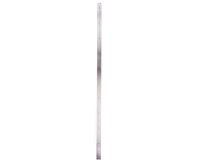 RVS Liniaal 100 cm met CM/INCHES aanduiding, ideaal voor snijhulp.