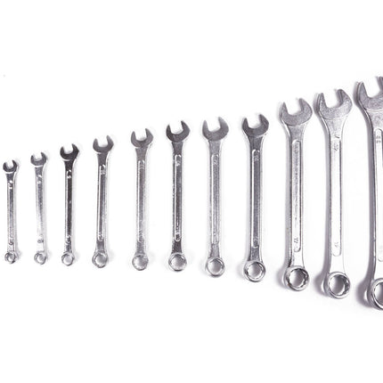 Ring Steek Sleutel Set 12-dlg 6-22mm Chroom-Vanadium Staal Etui