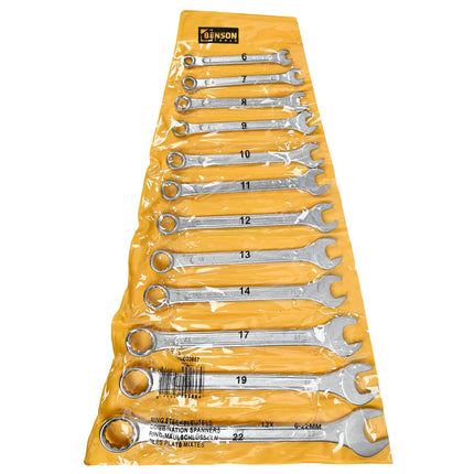 Ring Steek Sleutel Set 12-dlg 6-22mm Chroom-Vanadium Staal Etui