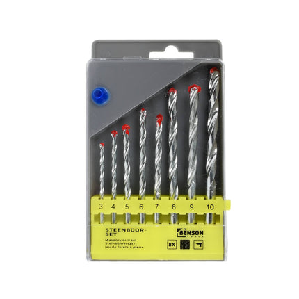 8-teiliges Steinbohrerset: 3-10 mm, ideal für Beton und Naturstein.