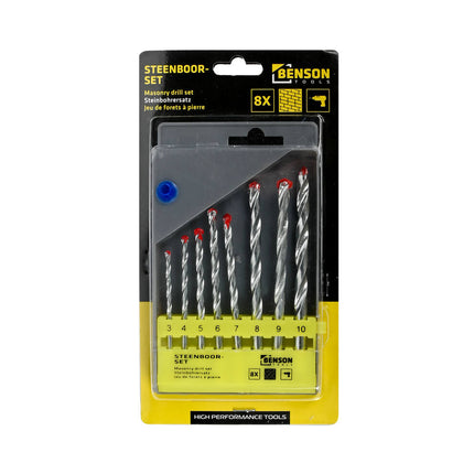 8-teiliges Steinbohrerset: 3-10 mm, ideal für Beton und Naturstein.