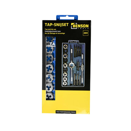 Tap-Snijset 20 dlg: M3-M12 Tappen, Snijmoeren voor Precisieklussen