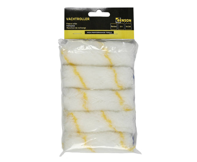 Vachtroller Set 10 cm 5x Perlon - Voor Nauwkeurige Muurverfklussen