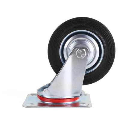 Zwenkwiel 100mm, Massief Rubber, 70kg, Perfect voor Zware Apparatuur