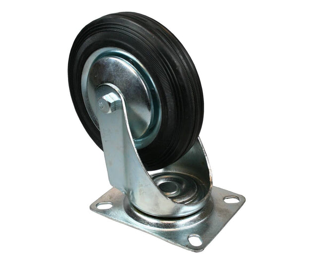Lenkrolle 160 mm, 140 kg Tragkraft, Gummi, Anschraubplatte, Karren.