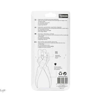 Tang Oogjestang Profi + 100 Oogjes 4.5 mm voor Leer/Textiel