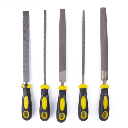 Vijl- en Raspset 5 dlg: Hout & Metaal Bewerking, Antislip Handvatten