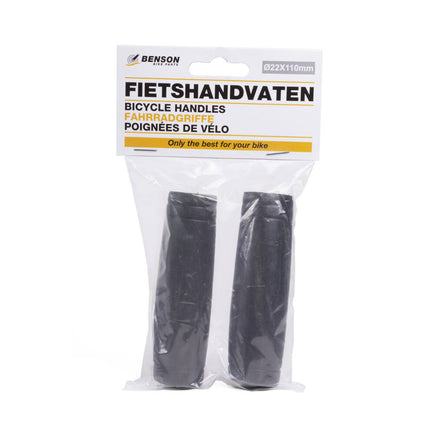 Fietshandvatten 110 mm Ø22, anti-slip grip, ideaal voor stadsfietsen.