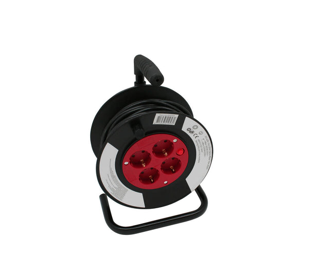 Kabelhaspel 15m, 2300W, 3G1.0MM2, thermische beveiliging, bouw/hobby.
