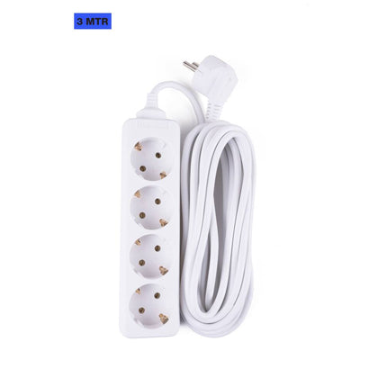 Stekkerdoos 4x, RA, 3m kabel, 3680W, ideaal voor kantoor/home.