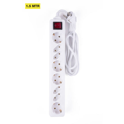 Mehrfachsteckdose 8-fach mit Schalter, 1,5 m Kabel, 3680 W max.