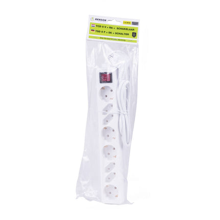 Mehrfachsteckdose 8-fach mit Schalter, 1,5 m Kabel, 3680 W max.