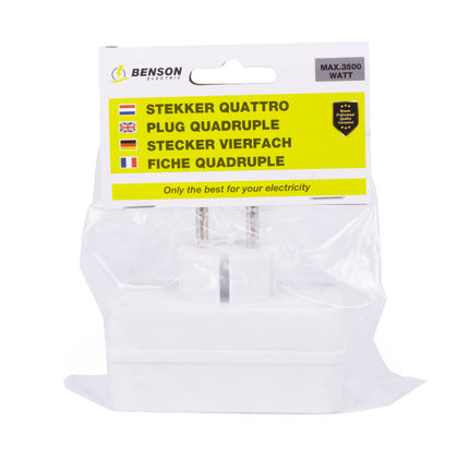Stecker Quattro 10A 250V, 2300W - Ideal für Zuhause und Büro.