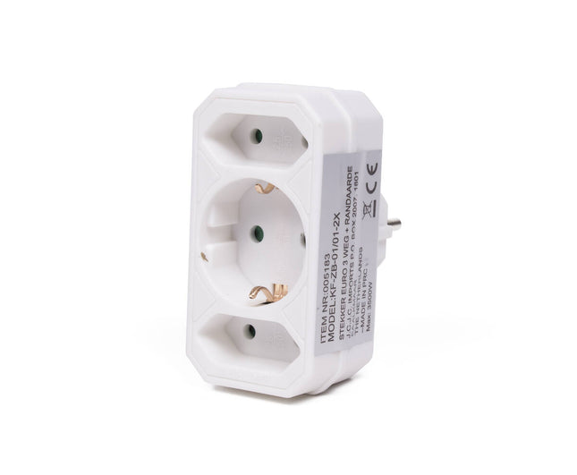 Stekker Euro 3 Weg + RA, 3500W, EU-compliant, ideaal voor thuisgebruik.