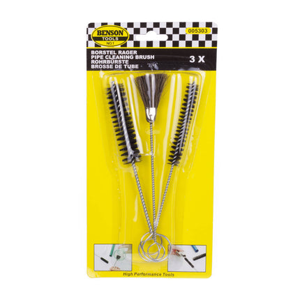 Borstel Rager Set 3-delig: 10/18mm ronde, 13mm platte, 18cm lang.
