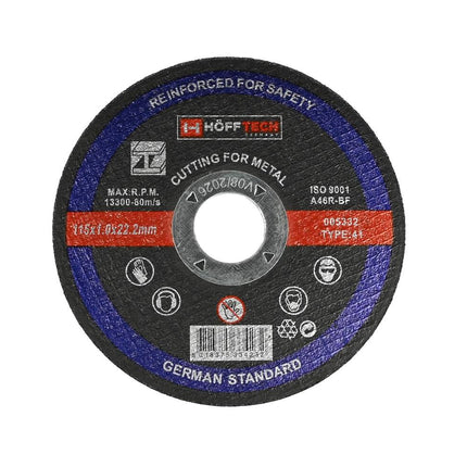 Doorslijpschijf Metaal ø115x1.0x22.2mm, 13.300 rpm, Voor Metaalsnede