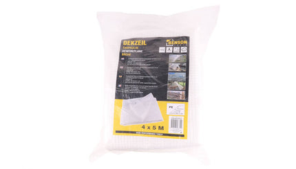 Transparant Dekzeil 4x5m PP, 160 GSM, Voor Tuinmeubels en Bouw.