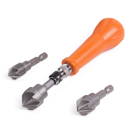 Verzinkboorset 4-delig: 12-19mm boren, ideaal voor houtbewerking.