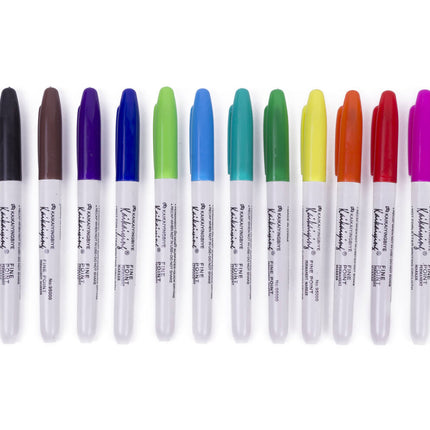 Merkstiften Set: 12 Kleuren, 12cm Stift, 4.2mm Punt, Voor Tekenen