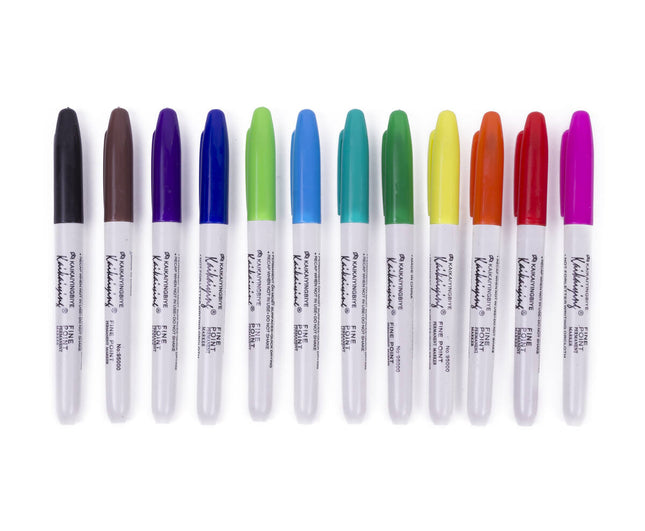 Merkstiften Set: 12 Kleuren, 12cm Stift, 4.2mm Punt, Voor Tekenen