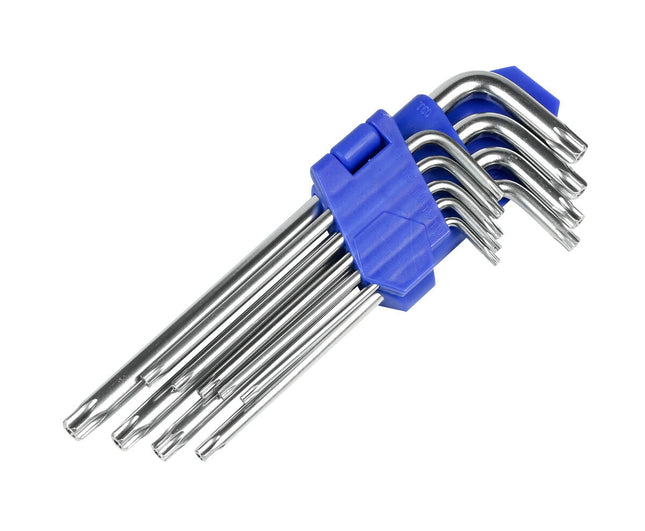 Torx-Schlüsselsatz 9-tlg.: T10-T50, Edelstahl, Auto- und Fahrradreparatur.