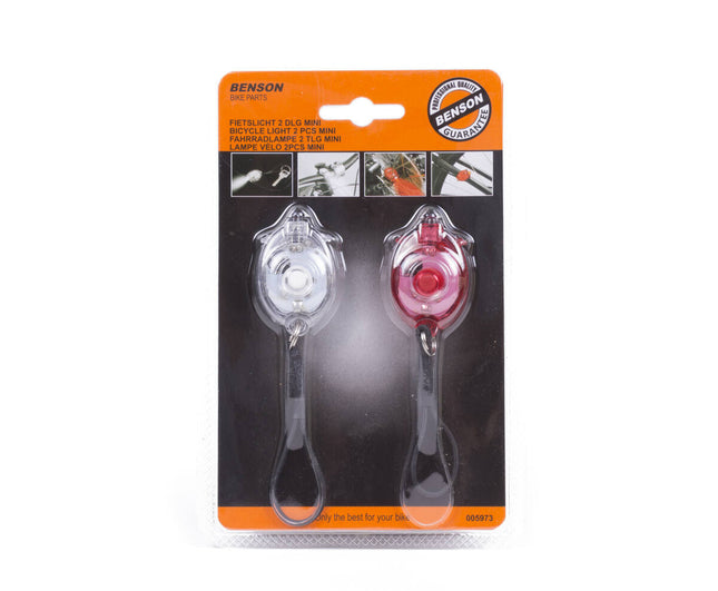 Fietslicht Set 2dlg Mini - 3 Lichtmodi, Inclusief Batterijen, Compact