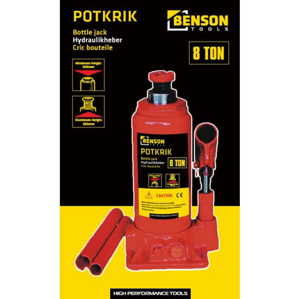Potkrik 8 Ton, Hefbereik 200-385 mm, Ideaal voor Zware Lasten Tillen