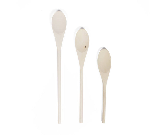 Houten Pollepelset 3-delig: 20, 25, 30 cm, ideaal voor koken.
