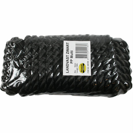 Zwart 16mm x 15m Landvast Touw - Ideaal voor Bootaanmeren