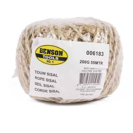Touw Sisal 200g 55m - Ideaal voor Plantenondersteuning en Verpakken