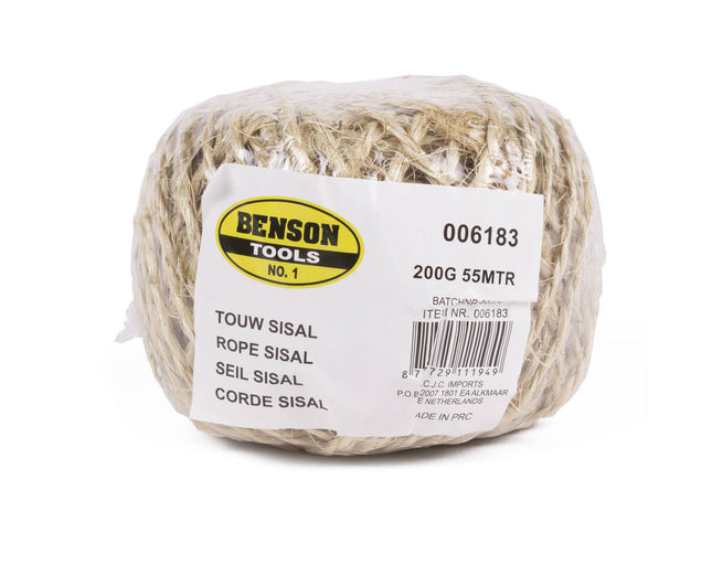 Touw Sisal 200g 55m - Ideaal voor Plantenondersteuning en Verpakken