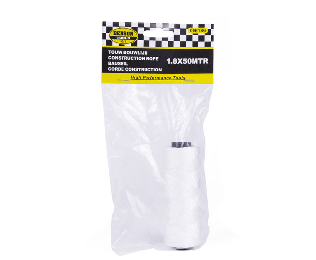 Touw 1.8mm 50m Wit - Perfect voor Bouw- en Doe-het-Zelfklussen