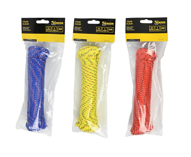 Seil 4 mm x 20 m - Farbe, ideal zum Basteln & Gärtnern - sortiert, 1 Stück
