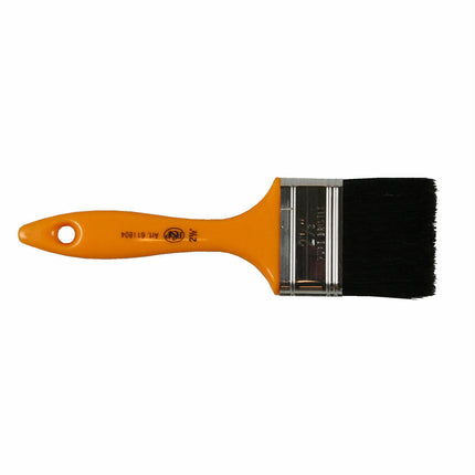 Platte kwast 2.5" geel voor olie- en waterverf, veelzijdig gebruik.