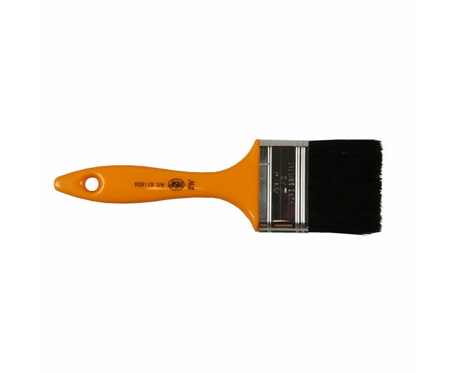 Platte kwast 2.5" geel voor olie- en waterverf, veelzijdig gebruik.