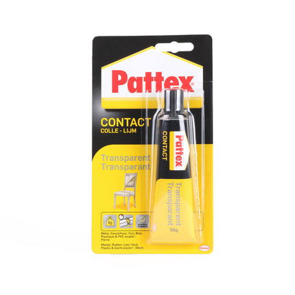 Pattex Contactlijm 50gr - Transparant, Sterke Hechting voor Glas & Hout