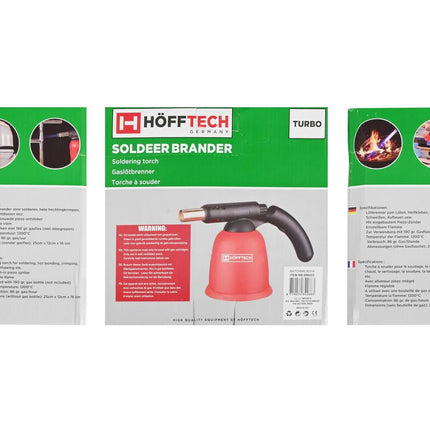 Soldeerbrander Turbo 1300°C, ideaal voor solderen en krimpen.