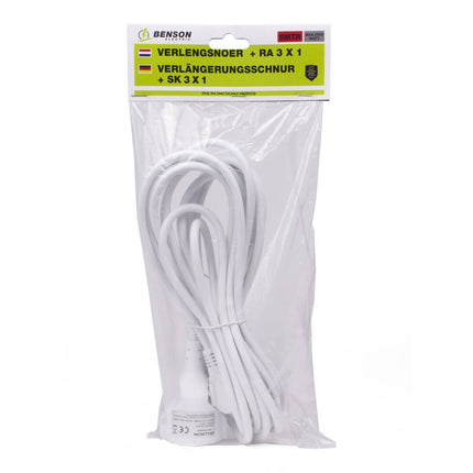 Verlengsnoer 5m 3G1.0MM² 2500W voor thuis en professioneel gebruik