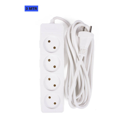 Stekkerdoos 4-voudig, 230V, 16A, 1m & 3m kabel, 3500W max.