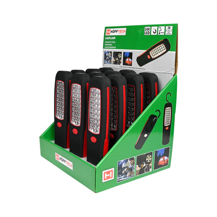 Looplamp 24 LED, Rubber, Magneet, Ideaal voor Garage en Kamperen