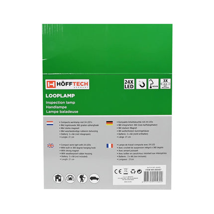Looplamp 24 LED, Rubber, Magneet, Ideaal voor Garage en Kamperen