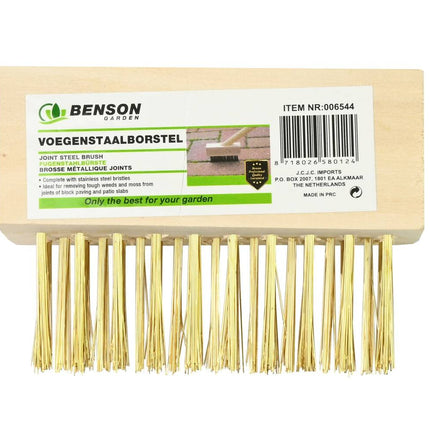 Voegenstaalborstel Hout - 3 Rijen Haren voor Onkruid Verwijderen