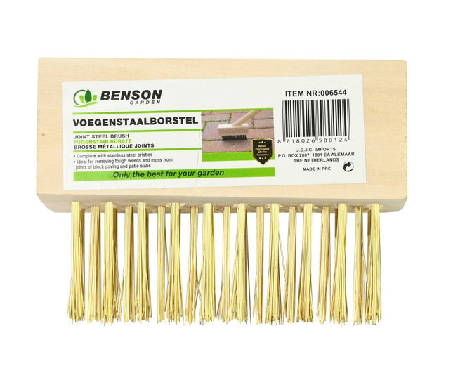 Voegenstaalborstel Hout - 3 Rijen Haren voor Onkruid Verwijderen