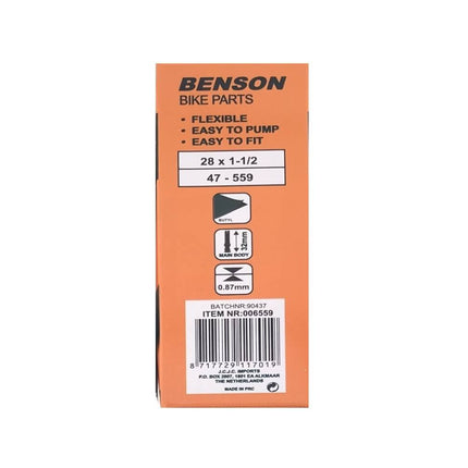 Binnenband 28x1 1/2 Butyl, Dunlop ventiel, ideaal voor stadsfietsen.