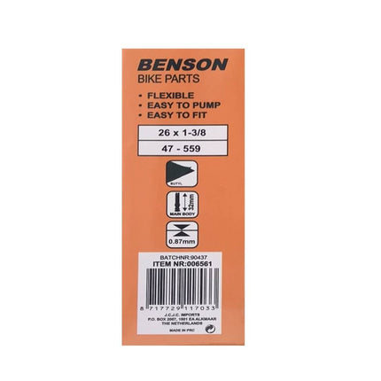 Binnenband 26x1 3/8 Butyl met Dunlop ventiel voor soepele ritten